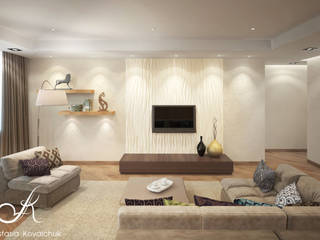 Apartment in Moscow, Design studio by Anastasia Kovalchuk Design studio by Anastasia Kovalchuk Modern living room