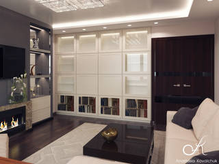 Apartment in Moscow, Design studio by Anastasia Kovalchuk Design studio by Anastasia Kovalchuk Livings de estilo moderno