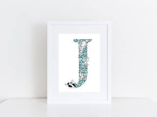 Illustrated Alphabet Prints, DWP Design DWP Design Eklektik Çocuk Odası Kâğıt