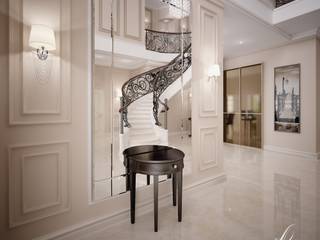 Villa with the pool, Design studio by Anastasia Kovalchuk Design studio by Anastasia Kovalchuk Modern Corridor, Hallway and Staircase