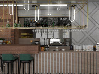 Eclectic coffee shop, emc|partners emc|partners مساحات تجارية ألمنيوم/ زنك