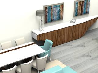 Projeto 3D Sala, APBS - Decoração de Interiores, Lda APBS - Decoração de Interiores, Lda モダンデザインの ダイニング