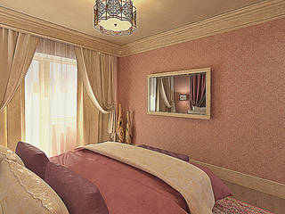 спальня "Восток-дело тонкое", частный дизайнер интерьеров Ksenia Protasevich частный дизайнер интерьеров Ksenia Protasevich Eclectic style bedroom