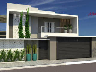 Fachada Residencial, Mariana Nicoletti - Arquiteta Mariana Nicoletti - Arquiteta منازل