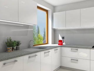 projekt parteru domu jednorodzinnego o pow. 80m2, nklim.design nklim.design Minimalist kitchen