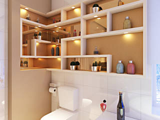 Banheiro Flávia Kloss Arquitetura de Interiores Banheiros modernos MDF