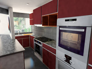 Aguascalientes 41, Kontrast Arquitectos Kontrast Arquitectos Modern kitchen