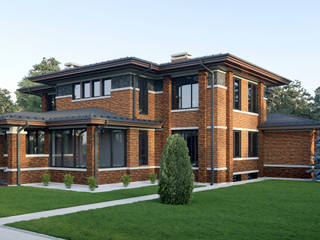 Дом в стиле Райта, Архитектурное бюро Art&Brick Архитектурное бюро Art&Brick Rumah Klasik