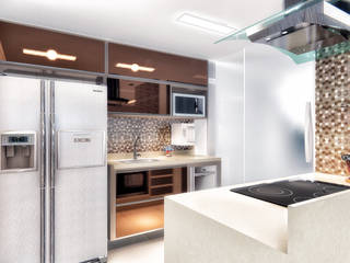 Duplex 50 tons de bege!, KB Interiores KB Interiores Cuisine minimaliste Tuiles