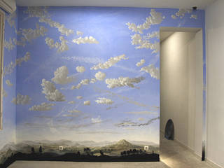 Un Mural Exclusivo para esta Casa [El Mural Efímero], Jorge Fin. Murals Jorge Fin. Murals クラシカルな 壁&床
