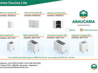 Nueva Linea de Cocinas Lite, Araucaria Amoblamientos Araucaria Amoblamientos Storage room Wood-Plastic Composite