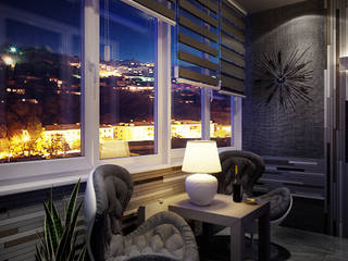 Проект 3-х комнатной квартиры в современном стиле, Инна Михайская Инна Михайская Minimalistischer Balkon, Veranda & Terrasse