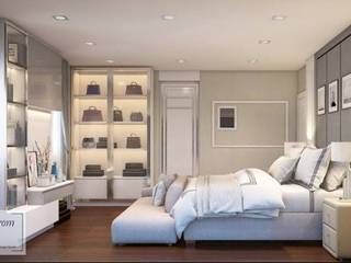 งานออกแบบห้องนอนและห้องแต่งตัว คุณจูน พระราม 2, Promdesign Studio Promdesign Studio