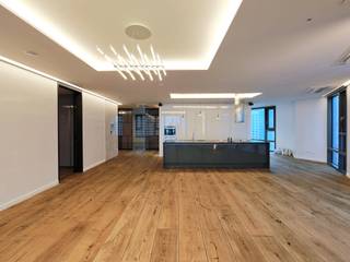 부산 센텀WBC 더펠리스 (flooring), (주)기성마루 (주)기성마루 Moderne Wohnzimmer