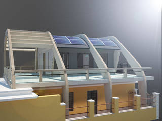 Casa in Legno, ibedi laboratorio di architettura ibedi laboratorio di architettura Modern Terrace Wood Yellow
