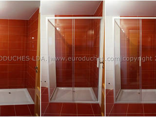 Divisória de vidro transparente temperado, Euroduches Lda. Euroduches Lda. Modern Banyo Cam