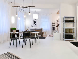 70 qm Loft, freudenspiel - Interior Design freudenspiel - Interior Design Eclectische woonkamers