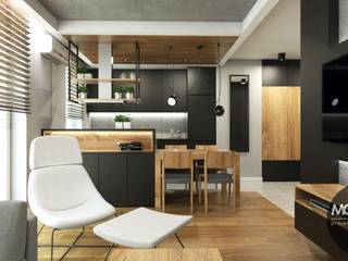 Minimalistyczne, ciepłe mieszkanie w Krakowie, MONOstudio MONOstudio Cocinas de estilo minimalista