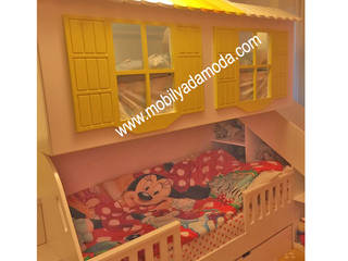 Özel Tasarım Kaydıraklı Ev Ranza, Pelin'in Ranzası , MOBİLYADA MODA MOBİLYADA MODA Modern nursery/kids room Wood Wood effect