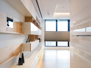 Lin’s Residence 林宅, 構築設計 構築設計 Salones de estilo moderno