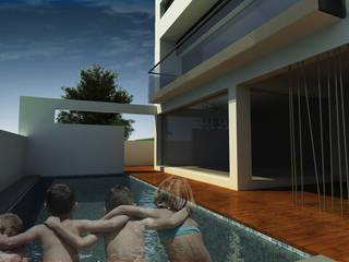 Projecto moradia unifamiliar, Maisr Arquitectura e Reabilitação, lda. Maisr Arquitectura e Reabilitação, lda. Piscinas de estilo moderno