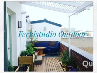 Profondità ed armonia....un po' secondo natura, Fervistudio Outdoor Fervistudio Outdoor Mediterranean style balcony, veranda & terrace Wood Wood effect