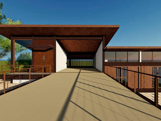 ARQUITETURA RESIDENCIAL ESTRUTURA METÁLICA CAPITAL VILLE, Aresto Arquitetura Aresto Arquitetura トロピカルな 家