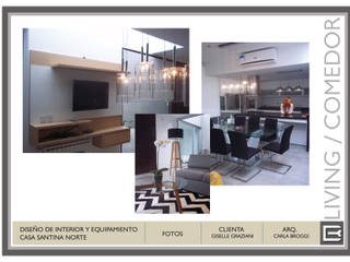 Decoracion Interior Vivienda Barrio cerrado, Arq. Carla Broggi Arq. Carla Broggi غرفة السفرة