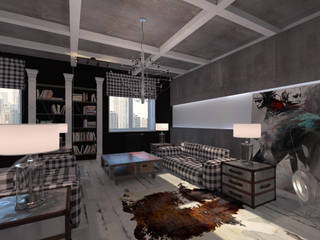 loft, osavchenko osavchenko Salones de estilo industrial