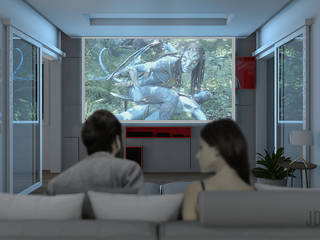 Red Carpet - Caçador SC, JDB Arquitetura + Design JDB Arquitetura + Design Sala multimediale moderna