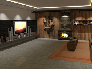 Living room Califórnia, @idearprojecao @idearprojecao 现代客厅設計點子、靈感 & 圖片 木頭 Wood effect
