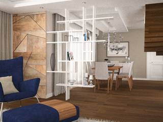 Projekt wnętrz domu w Gorlicach, OES architekci OES architekci Moderne Wohnzimmer Holz Beige