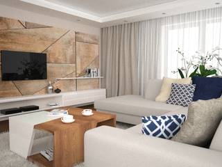 Projekt wnętrz domu w Gorlicach, OES architekci OES architekci Modern living room Solid Wood Wood effect