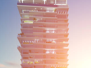 Edifício Residencial Balcony - Foz do Iguaçu - PR, LEONARDO CABRAL ARQUITETURA LEONARDO CABRAL ARQUITETURA منازل رخام