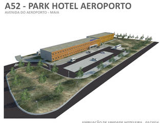 A52 - Park Hotel Porto Aeroporto, JOSÉ CASTRO SILVA | Arquitectos JOSÉ CASTRO SILVA | Arquitectos مساحات تجارية ألمنيوم/ زنك