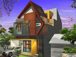 Rumah Jatiwaringin, Alfaiz Design Alfaiz Design Rumah Tropis Batu Bata Brown