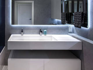 Nowoczesna łazienka z umywalką na wymiar., Luxum Luxum Baños modernos