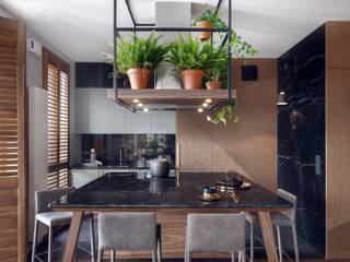 Warszawa Powiśle III 2016, JT GRUPA JT GRUPA Tropical style kitchen Brown