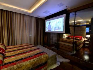 Projeto e Reforma Apartamento Hilário Ribeiro - Os detalhes fazem a diferença!, Tiede Arquitetos Tiede Arquitetos Modern Bedroom Copper/Bronze/Brass