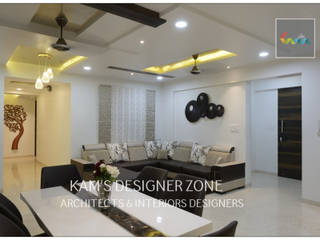 Flat Interior Design for PINKY AGARWAL, KAMS DESIGNER ZONE KAMS DESIGNER ZONE Nowoczesny salon