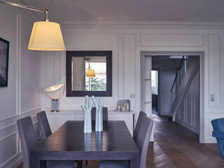 Duplex Neuilly, Anne Lapointe Chila Anne Lapointe Chila Modern dining room