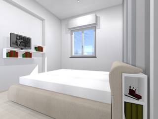 Studio dell'arredo per camera da letto di piccole dimensioni, Studio Tecnico Resta e Associati Studio Tecnico Resta e Associati Modern style bedroom
