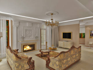 МАЛЕНЬКАЯ ИТАЛИЯ частный дом, Gordon-design Gordon-design Classic style living room