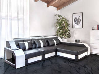 Antares, DIVANOVA DIVANOVA Moderne Wohnzimmer Kunstleder Metallic/Silber