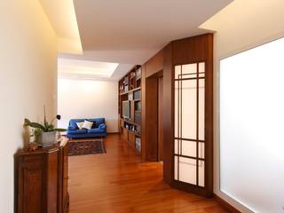 Casa Cassia, Daniele Arcomano Daniele Arcomano Modern corridor, hallway & stairs Wood Wood effect