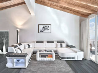 Vega, DIVANOVA DIVANOVA Modern Living Room Fake Leather White Sofas & armchairs