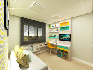 Dormitório de Jovem Adolescente Menino, iost Arquitetura e Interiores iost Arquitetura e Interiores Kamar Bayi/Anak Modern