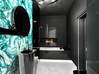 Łazienka BLACK ❤️ , RAMA RAMA DESIGN RAMA RAMA DESIGN Modern bathroom Tiles