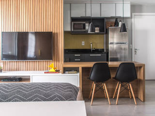 Apartamento na Bela Vista, Danyela Corrêa Arquitetura Danyela Corrêa Arquitetura Moderne woonkamers