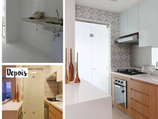 Antes e Depois, Danyela Corrêa Arquitetura Danyela Corrêa Arquitetura مطبخ
